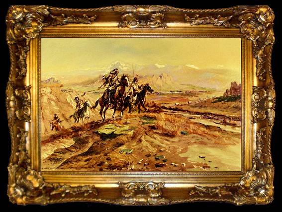framed  Charles M Russell Intruders, ta009-2